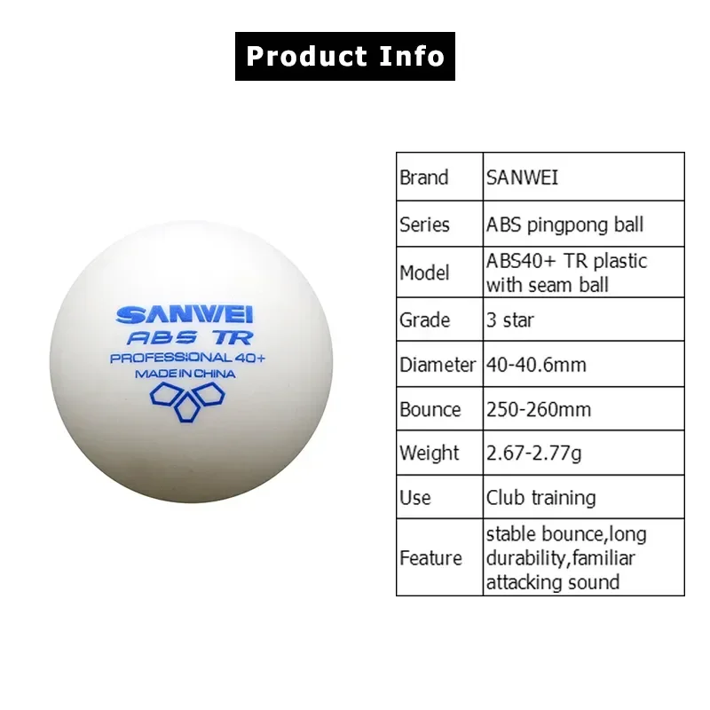 SANWEI-ABS TR 3 كرات تنس الطاو - مراجعة Table Tennis Olympics وسعره
