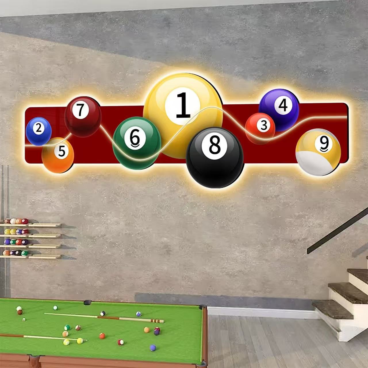 لوحة ديكور لقاعة البلياردو مع  - مراجعة Hall Table Tennis وسعره